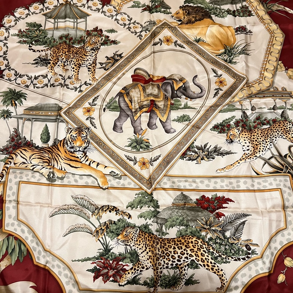 Salvatore Ferragamo 
Exotic Animal Print Scarf 100% silk in pristine condition